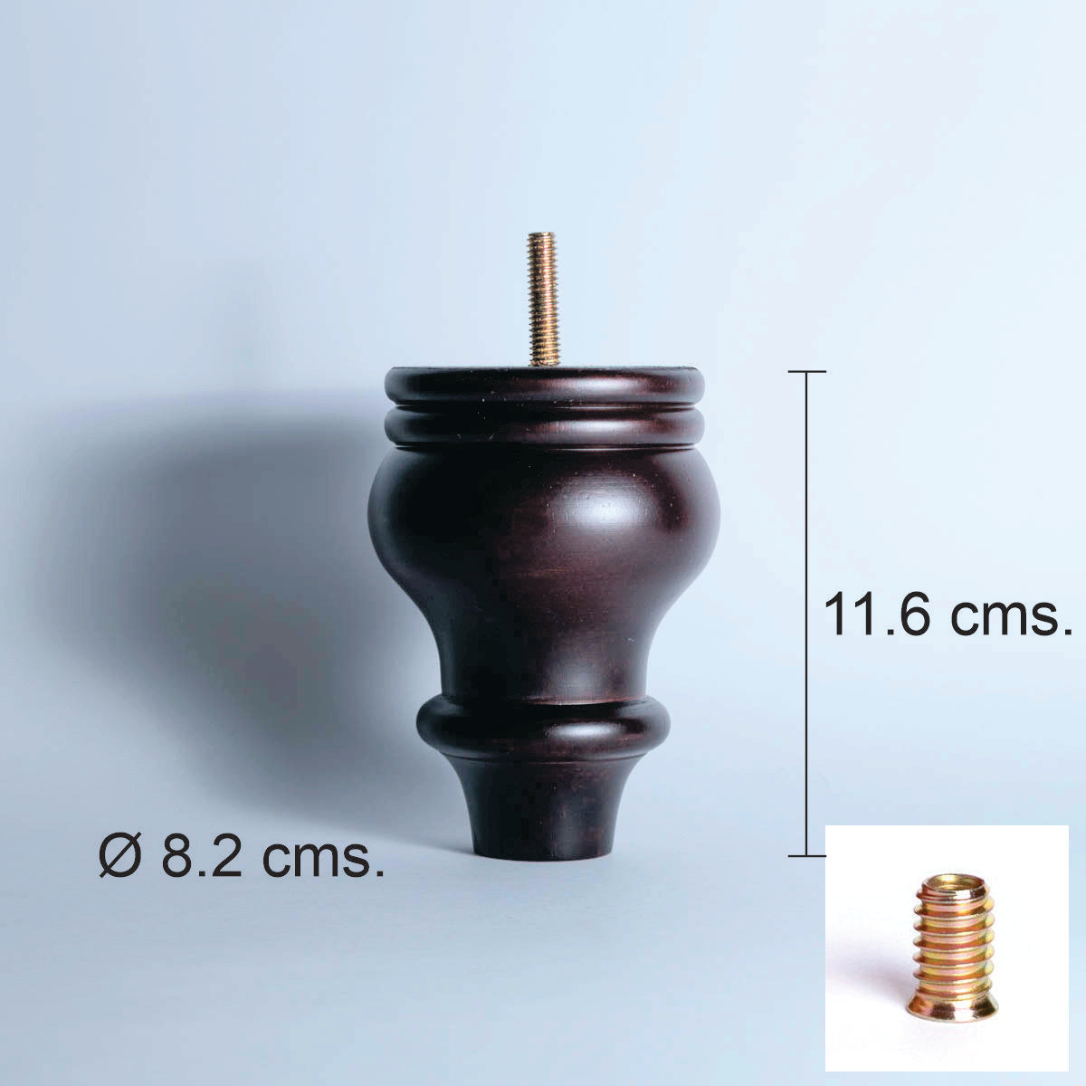 Pata para mueble, sofá o silla moderna. Madera. Pata madera. Patas de muebles. Alta calidad y despacho express. La Tapiceria. Compra Online. EF A068 E