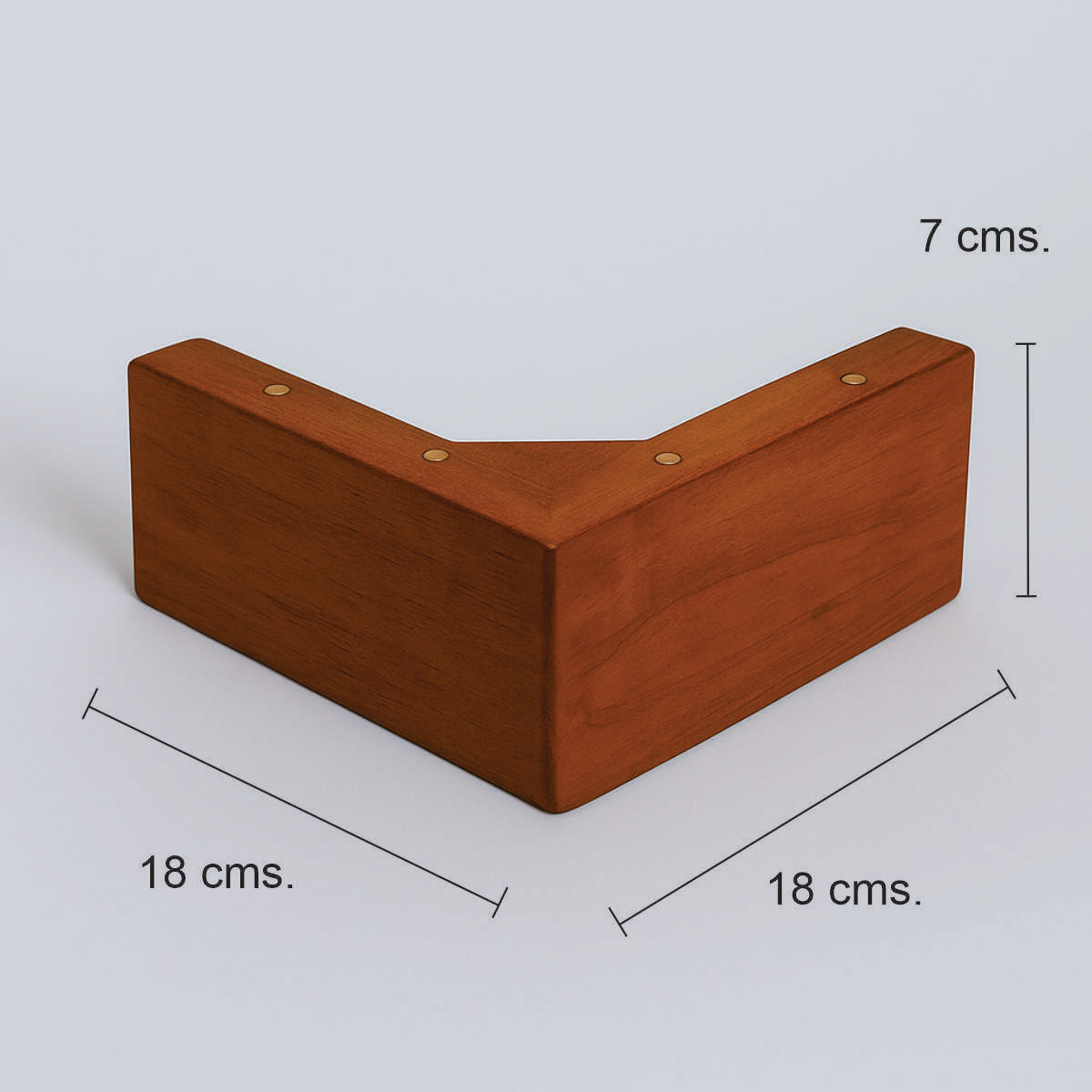 Pata madera B007, 7 Alt., 18 Larg., 18 Anc.
