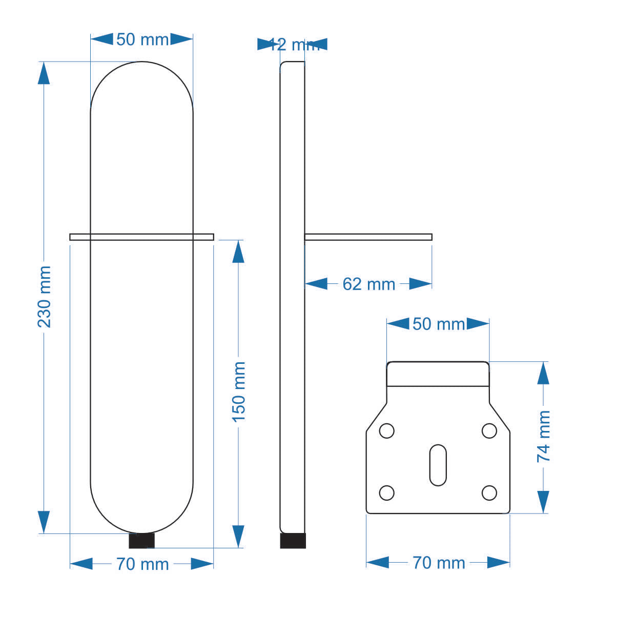 Pata metal H 150 mm Dorado