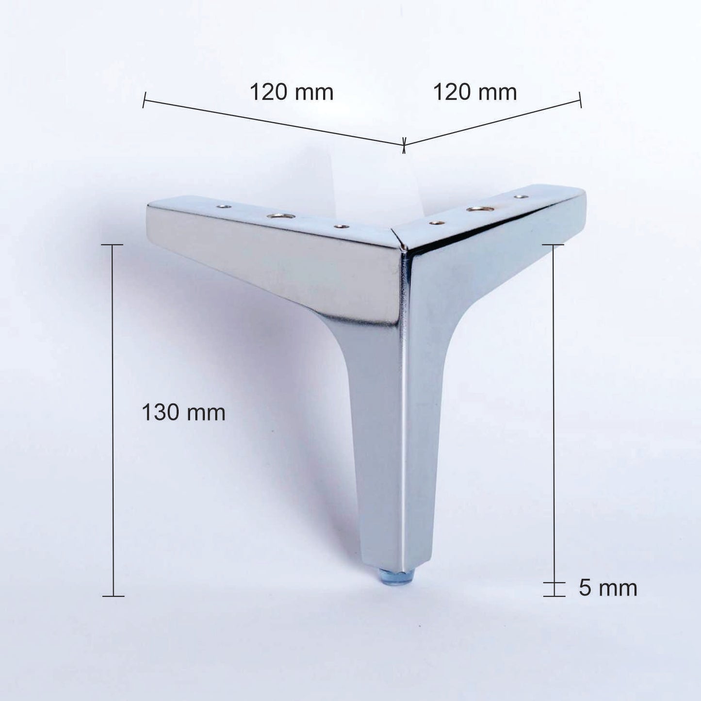 Pata metálica MI-127, 13 Alt , 12 Larg , 12 Anch