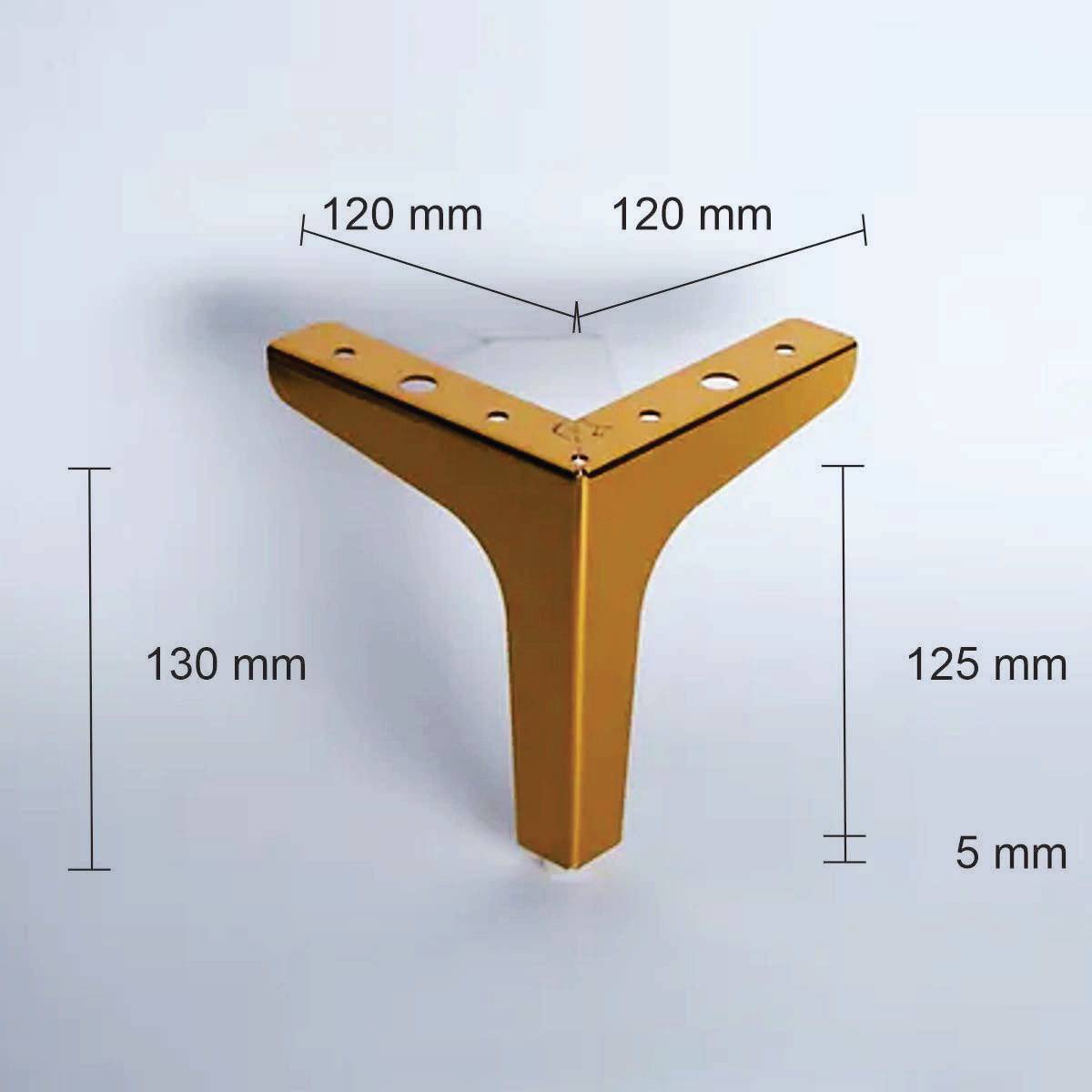 Pata metálica MI-127, 13 Alt , 12 Larg , 12 Anch