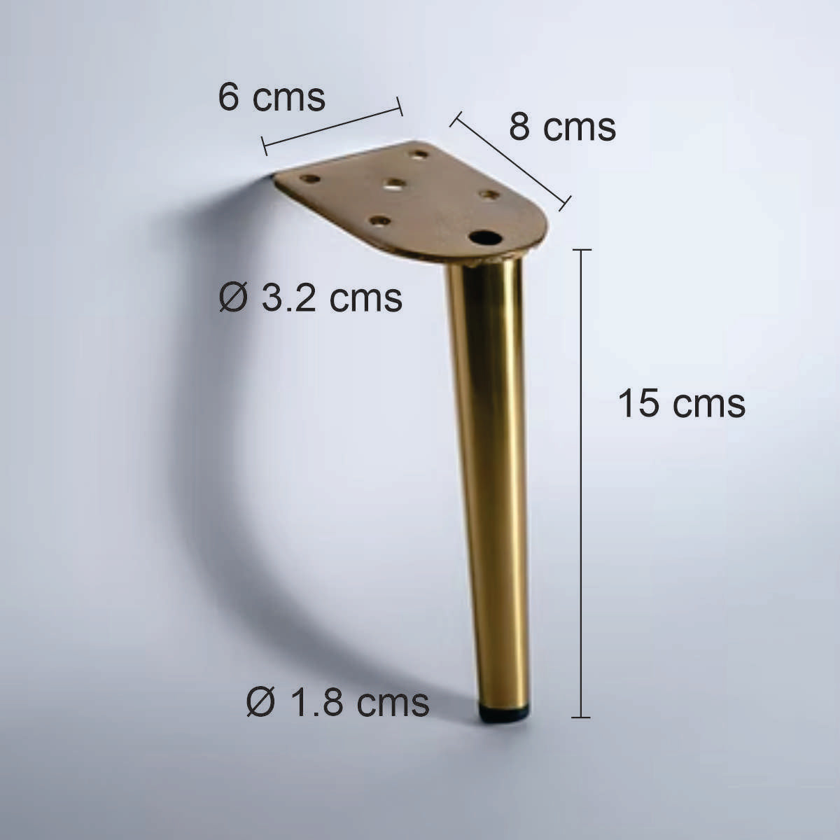 Pata para mueble, sofá o silla moderna. Acero Inoxidable. Pata metálica. Patas de muebles. Alta calidad y despacho express. La Tapiceria. Compra Online. MQ MS-285 G 15