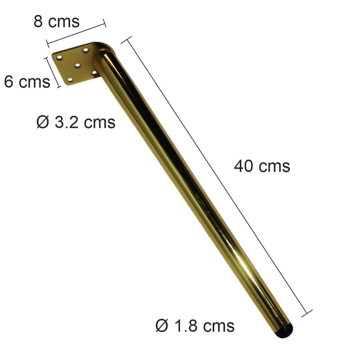 Pata metálica MS-286 , 40 Alt, 3 Diam may , 2 Diam men.-PATA METALICA-Estas patas están diseñadas para combinar funcionalidad y estilo, ofreciendo soporte sólido y un diseño adaptable a diversos tipos de muebles. Su estructura permite un montaje sencillo y aporta un acabado elegante que se integra perfectamente en cualquier ambiente decorativo. Disponemos de una variedad de formas, alturas y estilos para ajustarse a tus necesidades y preferencias.-1 unidad-PATAS-La Tapicería