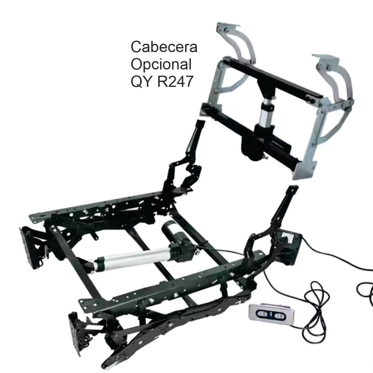 Mecanismo reclinable eléctrico R369, 63,5 cms ancho.-Mecanismo Reclinable Eléctrico: Comodidad a tu Alcance Experimenta el lujo del descanso con el mecanismo reclinable eléctrico. Diseñado para ofrecer máxima comodidad y durabilidad, este sistema es ideal para sofás, sillones y butacas de alta gama. Funcionamiento silencioso y suave: Disfruta de un movimiento fluido con solo presionar un botón. Diseño compacto y versátil: Perfecto para integrarse en múltiples estilos de muebles. Materiales de alta calidad:
