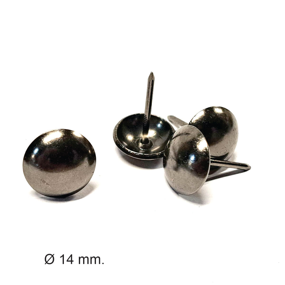 Clavo Tapicero Y012, 14 mm. , 500 unds.-TACHAS-Clavos Tapiceros Decorativos Dale un toque único y elegante a tus muebles con nuestros clavos tapiceros. Disponibles en una amplia variedad de modelos y colores, estos clavos combinan funcionalidad y estilo, perfectos para resaltar detalles en sofás, sillas, cabeceros y más. Fabricados con materiales de alta calidad, garantizan durabilidad y un acabado profesional. Elige entre diseños clásicos, modernos o vintage para personalizar cada proyecto con precisión y