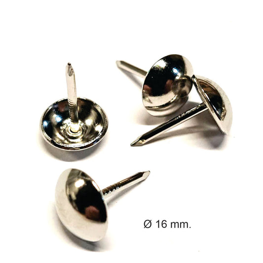 Pack de clavos tapiceros decorativos para sillones, cabeceros y sofas. Variedad de formas y colores. Niquelado piramide. Diseños. Terminacion de muebles.ZM DX0516NI