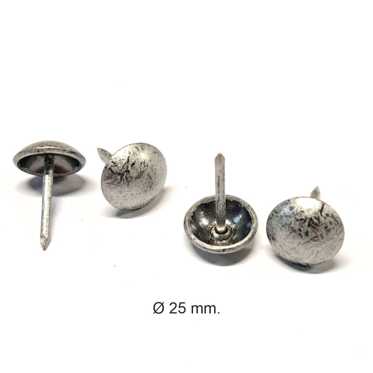 Pack de clavos tapiceros decorativos para sillones, cabeceros y sofas. Variedad de formas y colores. Niquelado piramide. Diseños. Terminacion de muebles.ZM DX0525APW