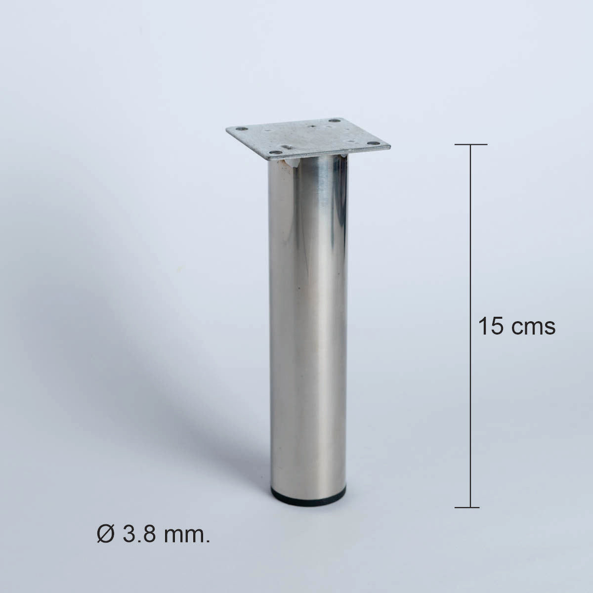 Pata metálica MI-006, Ø 3,8 X 15 cms. Alto-PATA METALICA-MQ MI-006-La Tapicería