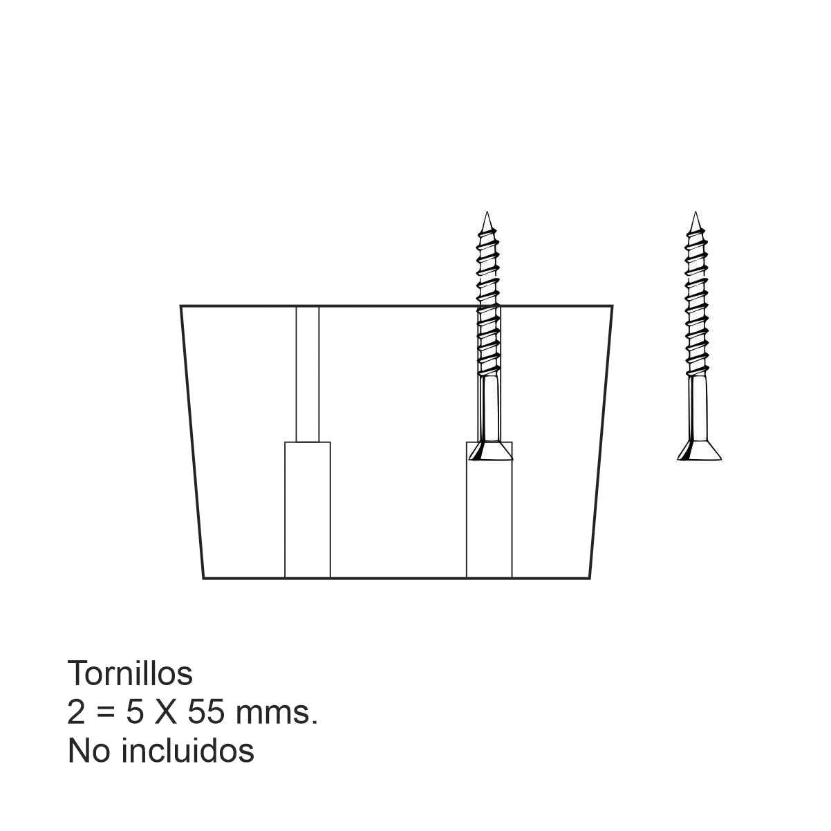 Pata madera 3195, 6 Alt., 9,6 Larg., 9,6 Anc.