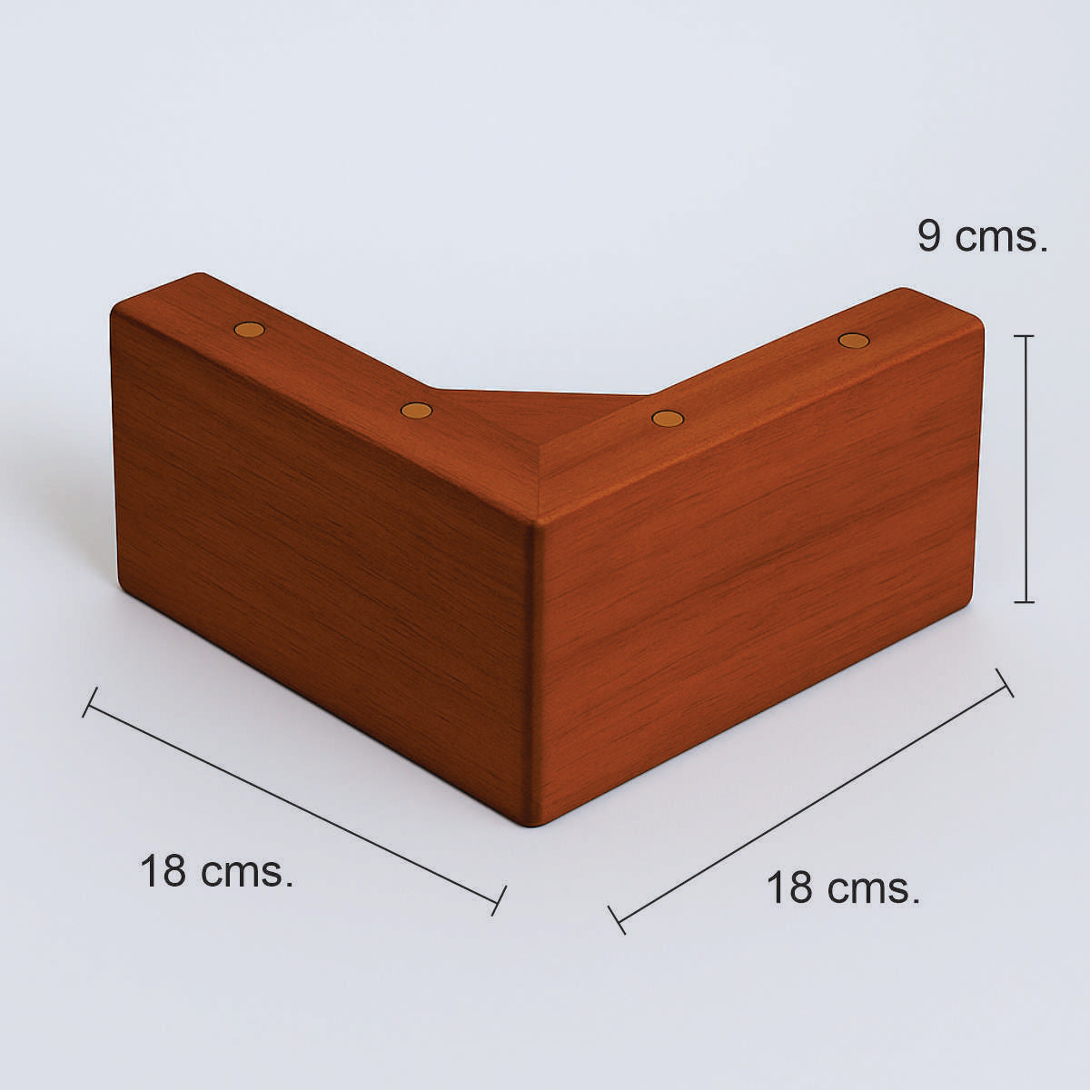Pata madera B007, 9 Alt., 18 Larg., 18 Anc.