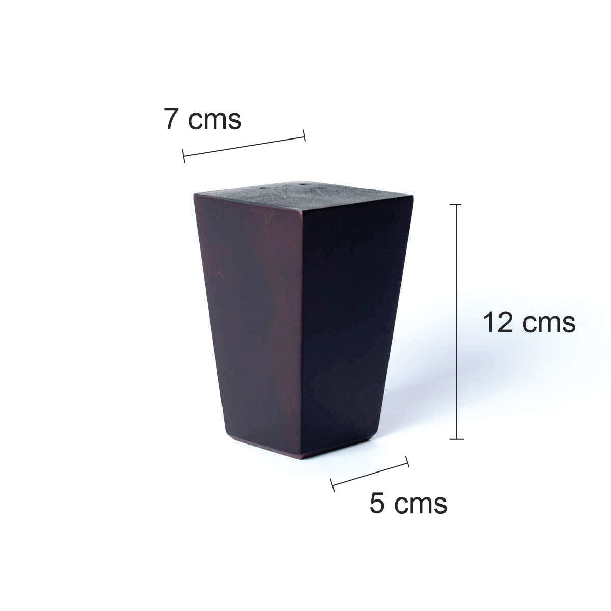 Pata madera EV01, 12 Alt., 7 Larg., 7 Anc.