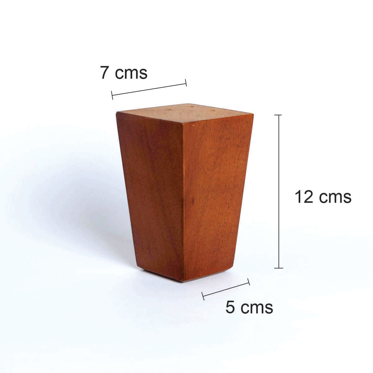 Pata madera EV01, 12 Alt., 7 Larg., 7 Anc.