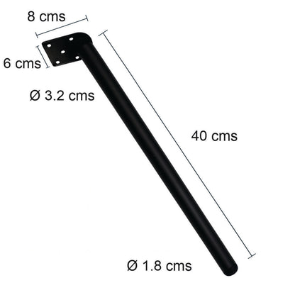 Pata metálica MS-286 , 40 Alt, 3 Diam may , 2 Diam men.