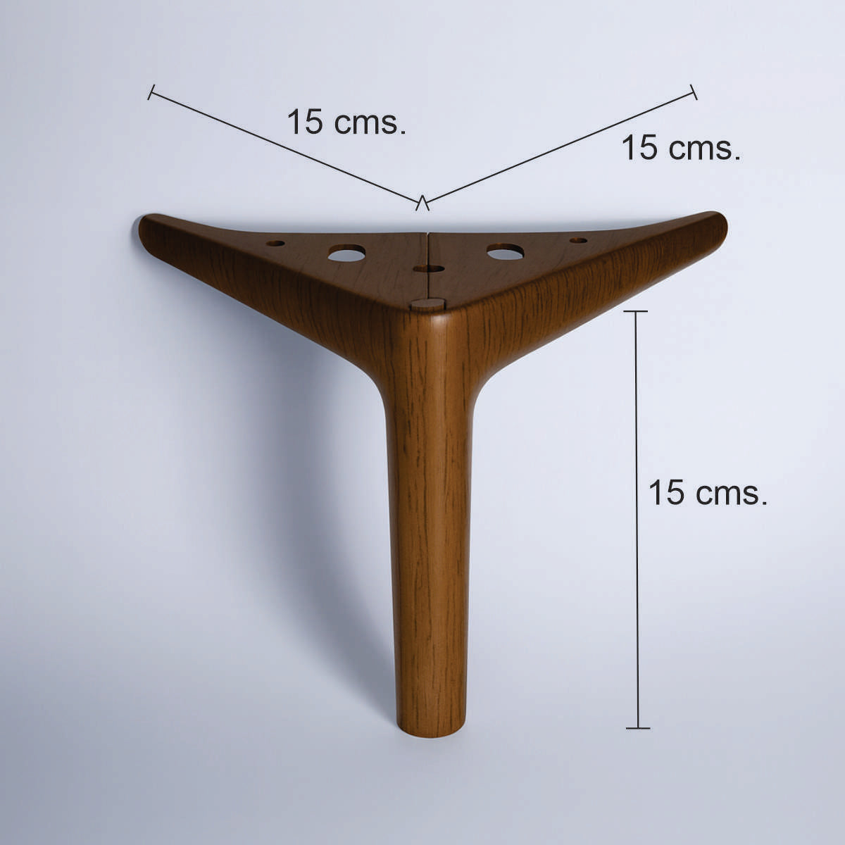 Pata metálica MS-377, 15 Alt , 15 Larg , 15 Anch
