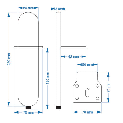 Pata metal H 150 mm Dorado