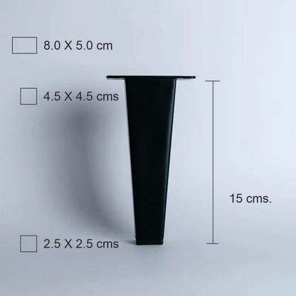 Pata metálica F-045, 15 Alto-PATA METALICA-Estas patas están diseñadas para combinar funcionalidad y estilo, ofreciendo soporte sólido y un diseño adaptable a diversos tipos de muebles. Su estructura permite un montaje sencillo y aporta un acabado elegante que se integra perfectamente en cualquier ambiente decorativo. Disponemos de una variedad de formas, alturas y estilos para ajustarse a tus necesidades y preferencias.-1 unidad-PATAS-La Tapicería