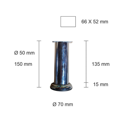 Pata metálica MI-004, Ø 5 X 15 cms. Alto