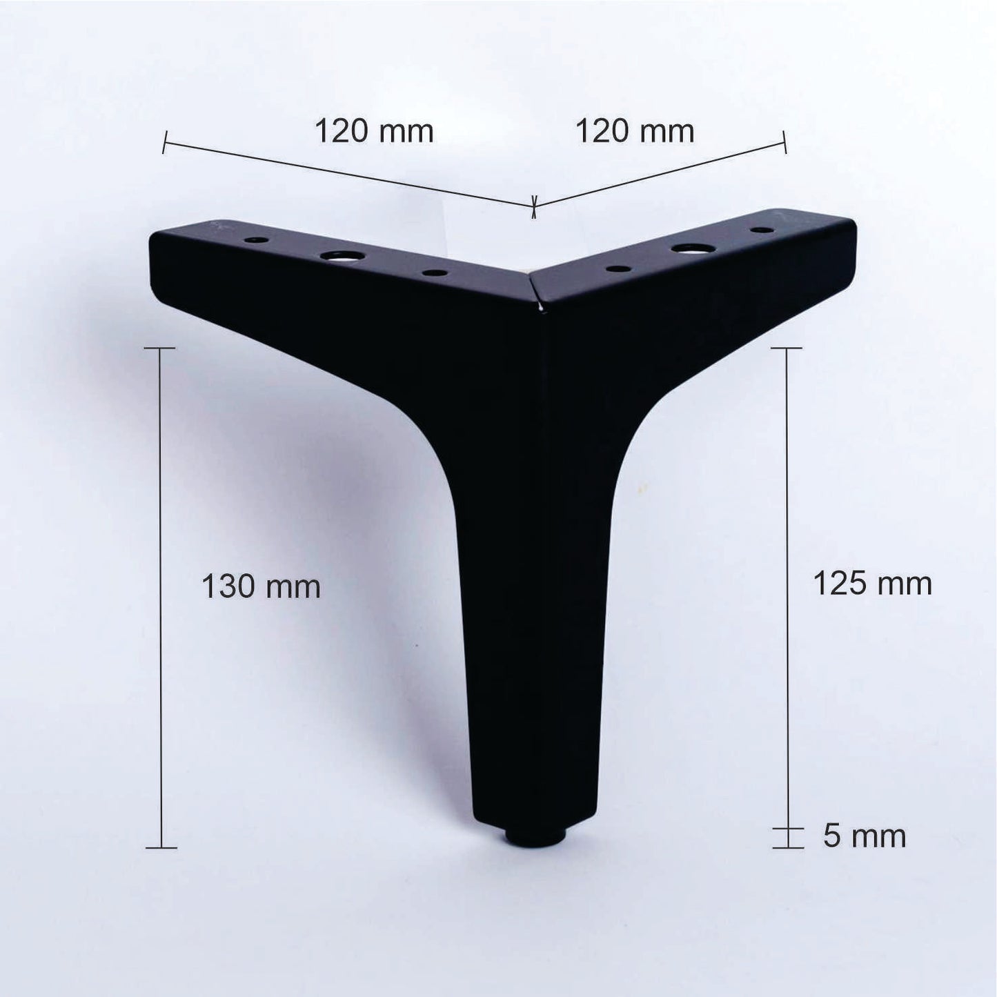 Pata metálica MI-127, 13 Alt , 12 Larg , 12 Anch