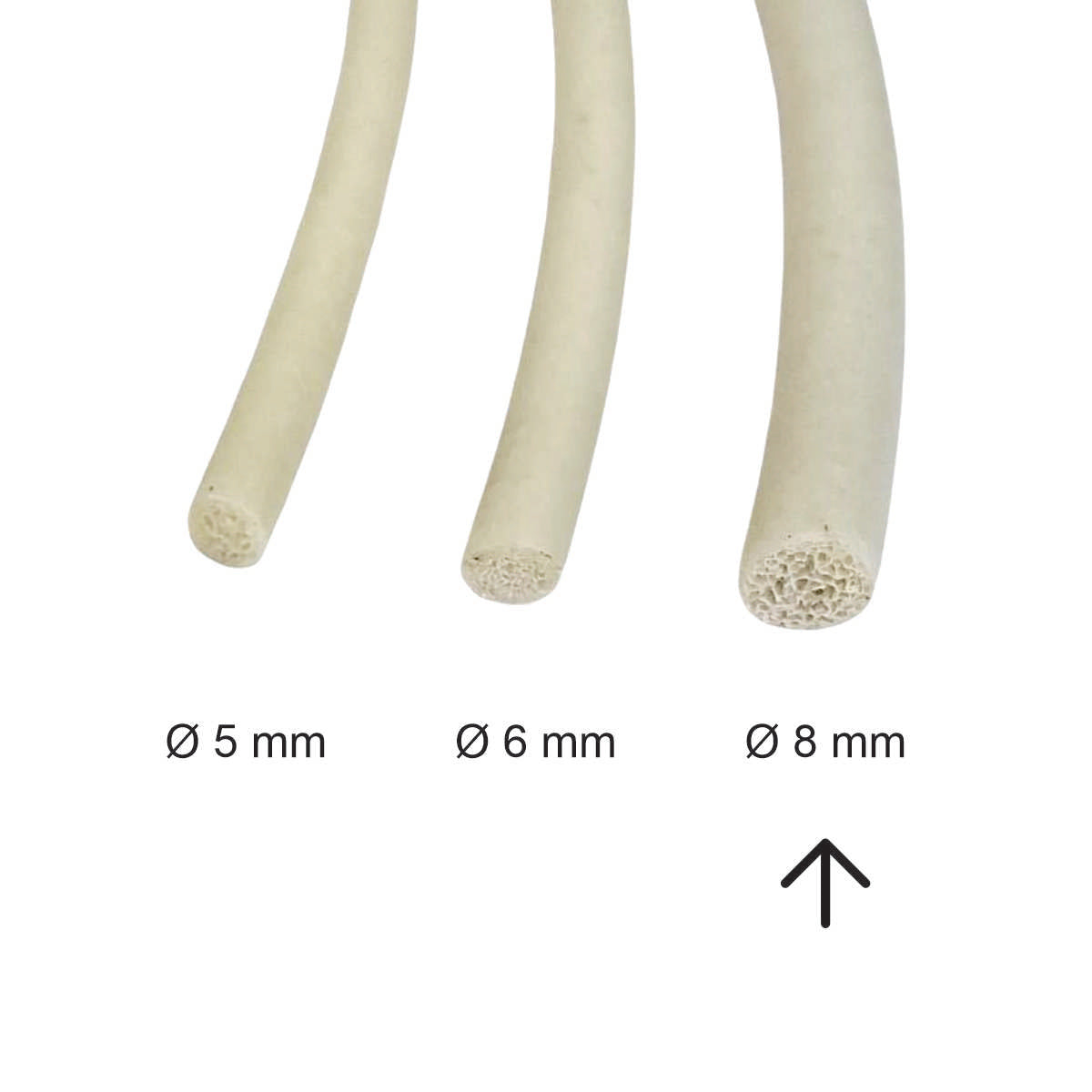 Vivo espuma FF208   Ø 8 mm, Rollo 200 m.