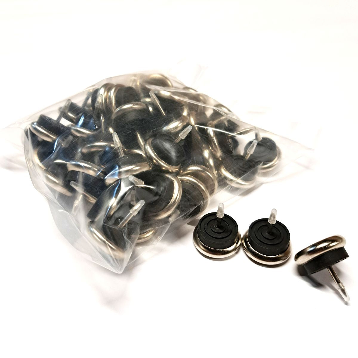Pack Tapilla metálica (Clavo patín) redonda para muebles. Protege el piso de rayones. Protectores y terminacion de sillas, sillones, sofa y muebles. Accesorios. La Tapiceria. WZ 60163