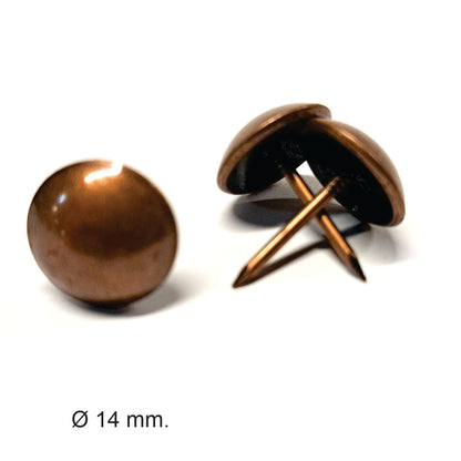 Clavo Tapicero Y012, 14 mm. , 500 unds.-TACHAS-Clavos Tapiceros Decorativos Dale un toque único y elegante a tus muebles con nuestros clavos tapiceros. Disponibles en una amplia variedad de modelos y colores, estos clavos combinan funcionalidad y estilo, perfectos para resaltar detalles en sofás, sillas, cabeceros y más. Fabricados con materiales de alta calidad, garantizan durabilidad y un acabado profesional. Elige entre diseños clásicos, modernos o vintage para personalizar cada proyecto con precisión y 