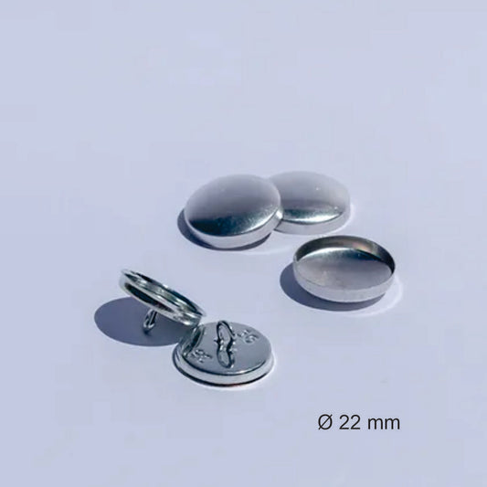 Boton forrar BTF D 22 mm-BOTONES-Botones metálicos , ideales para una variedad de aplicaciones. Diseño clásico con asa para fácil fijación. Perfectos para proyectos de tapicería, confección y manualidades. Características: Material: Metálico Diseño: Clásico con asa Usos: Tapicería, confección, manualidades Fijación: Fácil fijación con asa Beneficios: Durabilidad: Material resistente para uso prolongado. Versatilidad: Adecuado para múltiples proyectos. Fácil instalación: Asa para fijación sencilla y segura.-