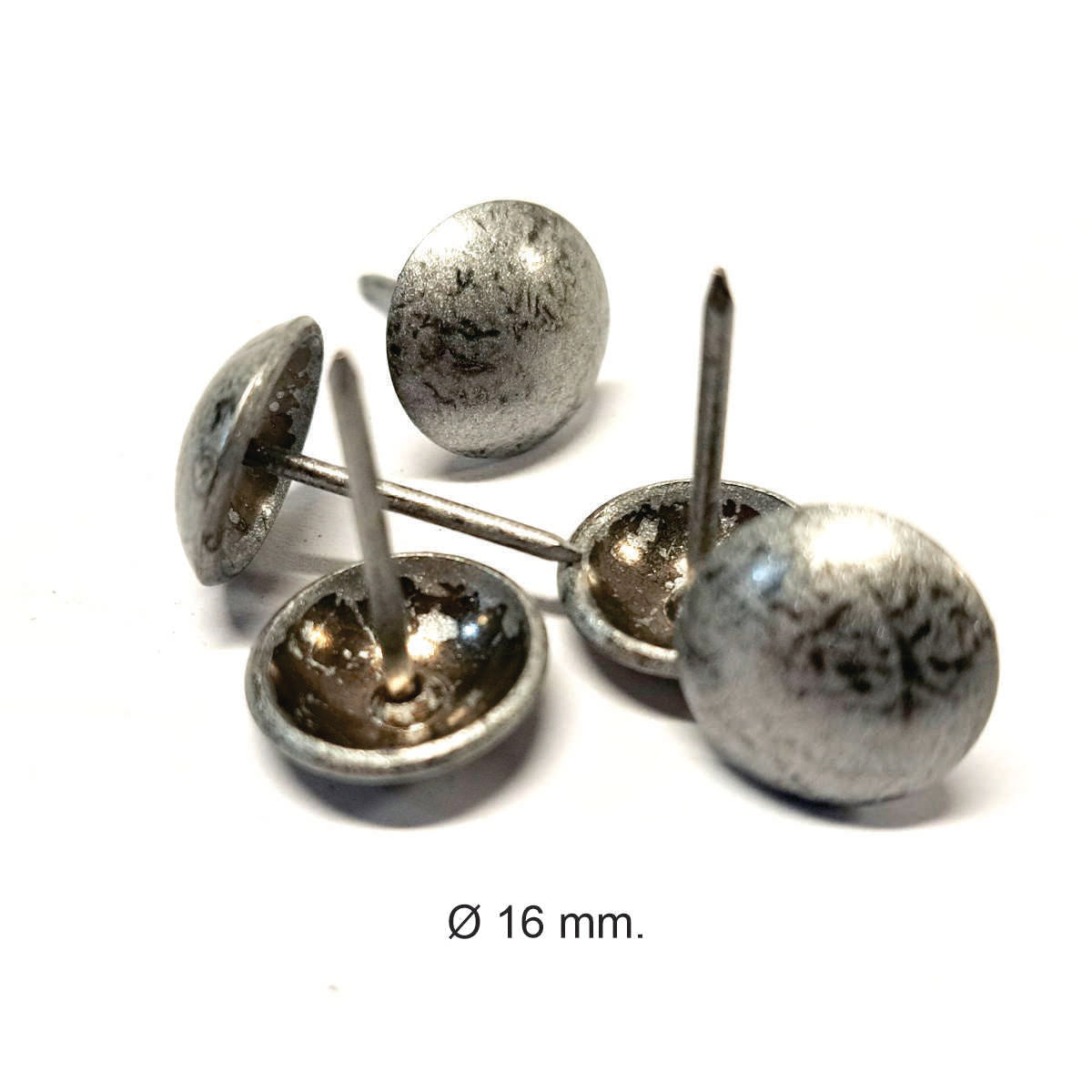 Pack de clavos tapiceros decorativos para sillones, cabeceros y sofas. Variedad de formas y colores. Niquelado piramide. Diseños. Terminacion de muebles.ZM DX0516APW