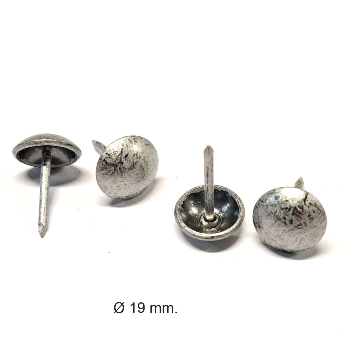 Pack de clavos tapiceros decorativos para sillones, cabeceros y sofas. Variedad de formas y colores. Niquelado piramide. Diseños. Terminacion de muebles.ZM DX0519APW