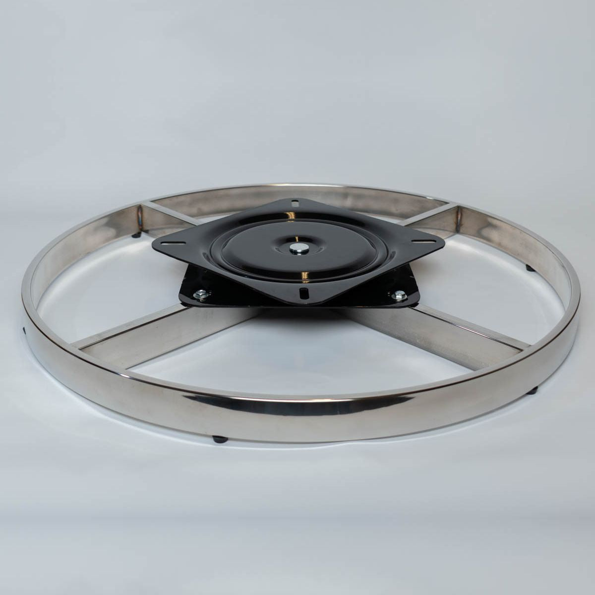 Base giratoria BG02 D60cm H4cm Plateado-BASE GIRATORIA-QY BG0260C-La Tapicería