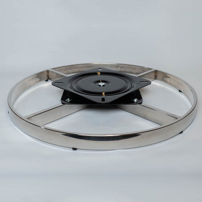 Base giratoria BG02 D60cm H4cm Plateado-BASE GIRATORIA-QY BG0260C-La Tapicería