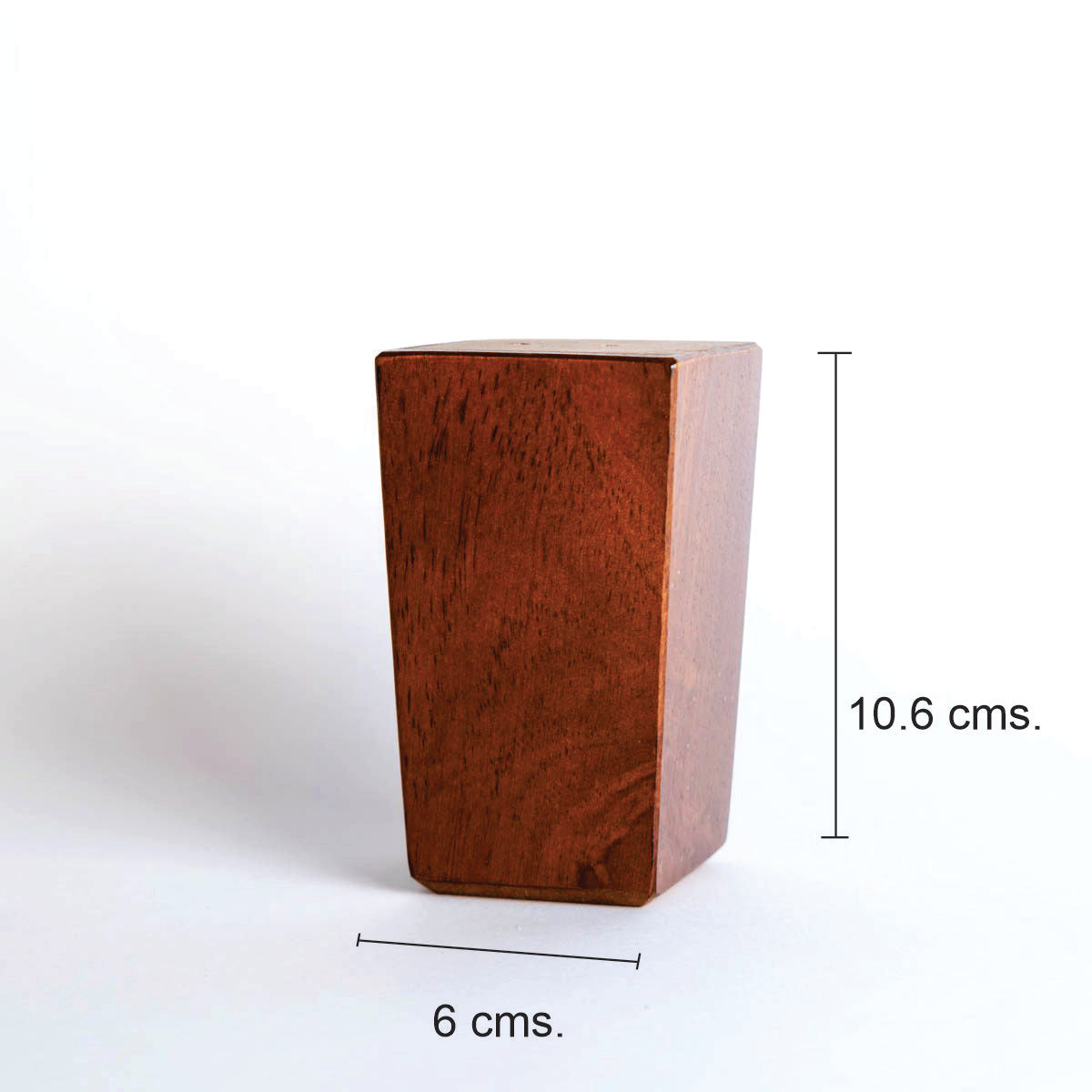 Pata madera EV02, 10,6 Alt., 6 Larg., 6 Anc.-PATA MADERA-EF EV02 O-La Tapicería