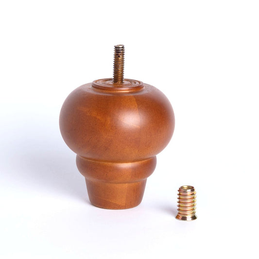 Pata madera LS01, 8 Alt., 7,6 Diam may, 3,5 Diam men.-PATA MADERA-EF LS01 O H80-La Tapicería