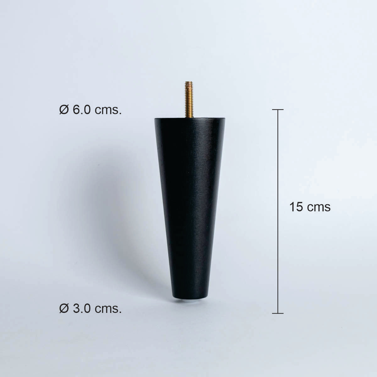 Pata madera TL1015, 15 Alt., 6 Diam may, 3 Diam men.-PATA MADERA-EF TL1015 D60 B-La Tapicería