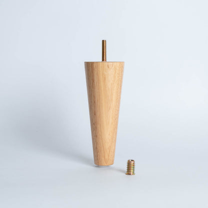Pata madera TL1015, 15 Alt., 6 Diam may, 3 Diam men.-PATA MADERA-EF TL1015 D60-La Tapicería