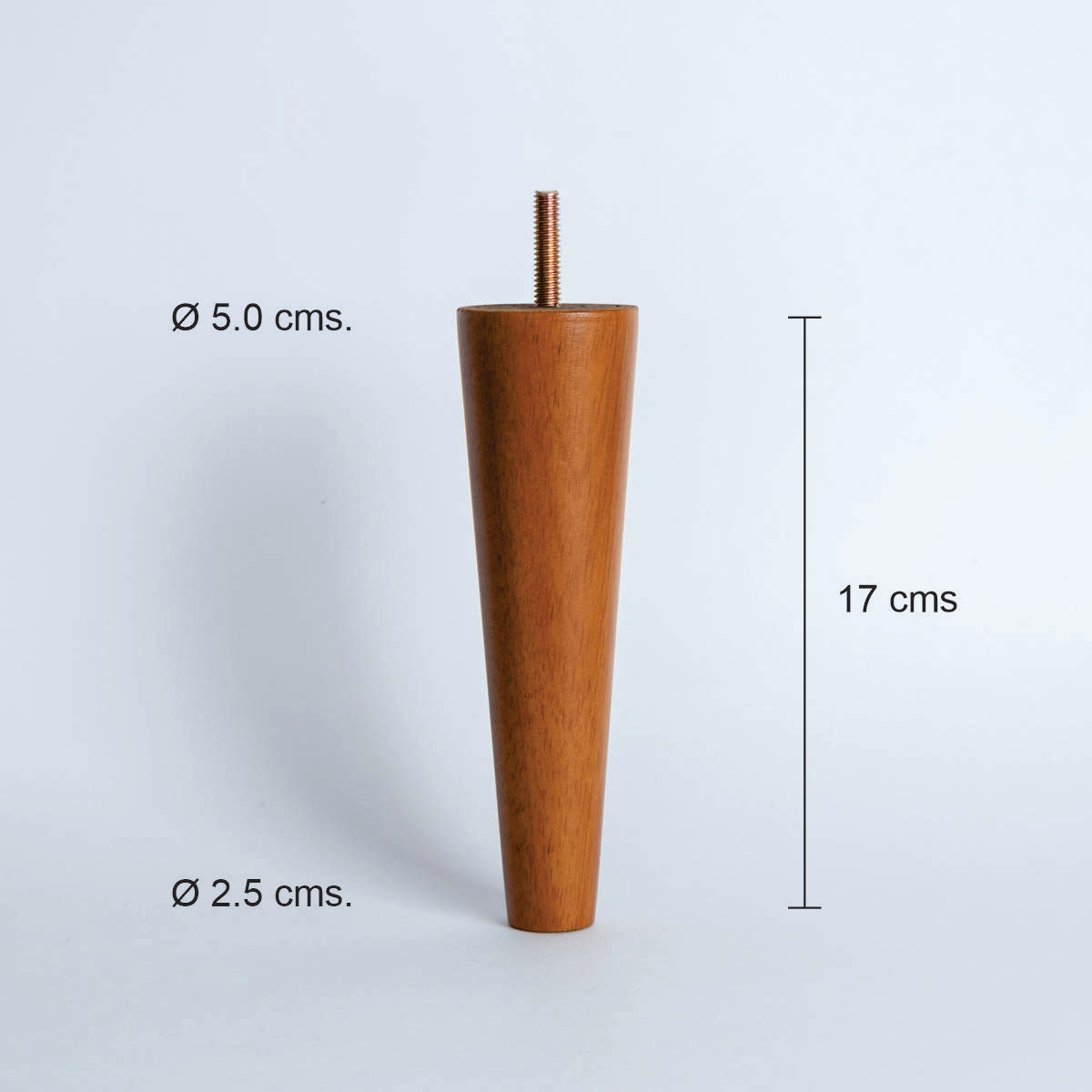 Pata madera TL1017, 17 Alt., 5 Diam may, 2,3 Diam men.-PATA MADERA-EF TL1017 D50 O-La Tapicería