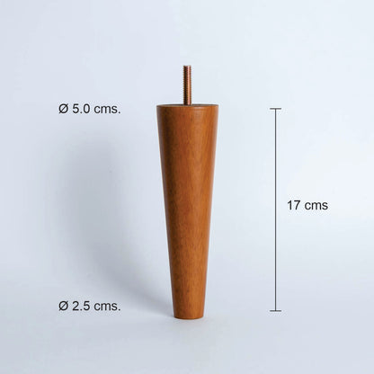 Pata madera TL1017, 17 Alt., 5 Diam may, 2,3 Diam men.-PATA MADERA-EF TL1017 D50 O-La Tapicería
