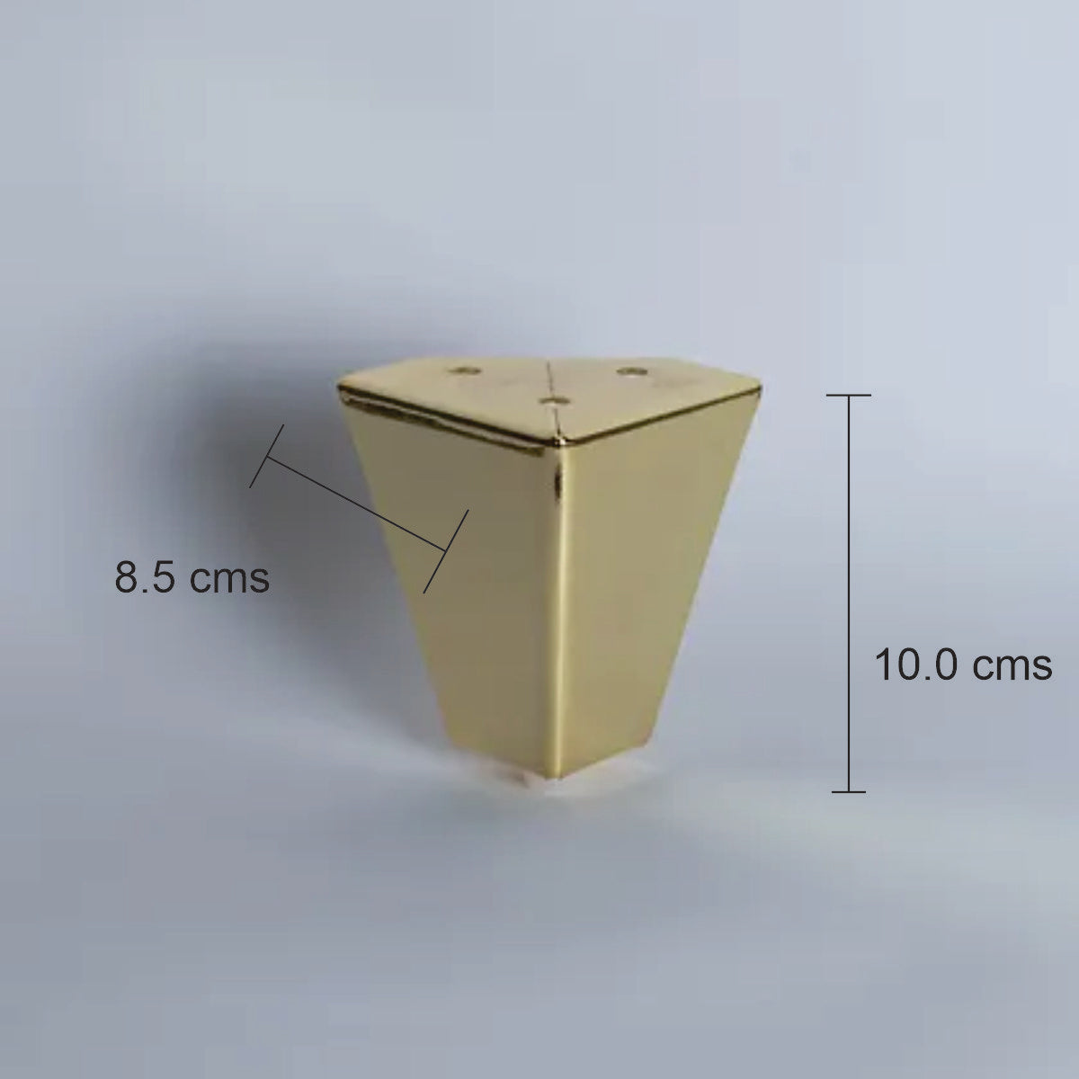 Pata metal H 100 A 85 L 85 mm Dorado-PATA METALICA-MQ MS-077 G-La Tapicería