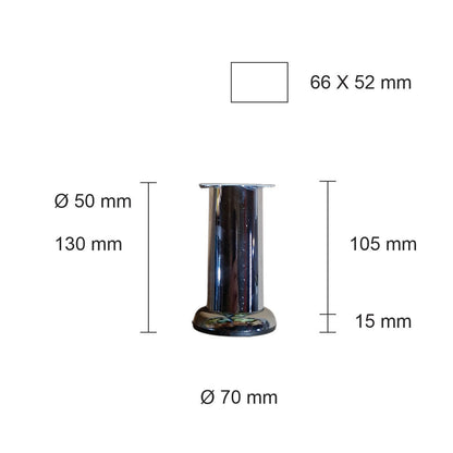Pata metálica MI-004, Ø 5 X 12 cms. Alto-PATA METALICA-MQ MI-004 12-La Tapicería
