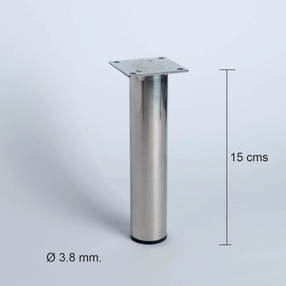 Pata metálica MI-006, Ø 3,8 X 15 cms. Alto-PATA METALICA-MQ MI-006-La Tapicería