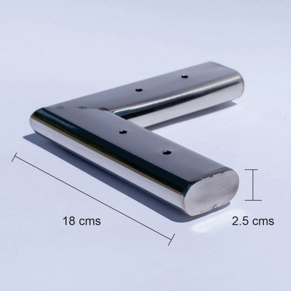 Pata metálica MS-030, 2,5 Alt , 18 Larg , 18 Anch-PATA METALICA-MQ MS-030-La Tapicería