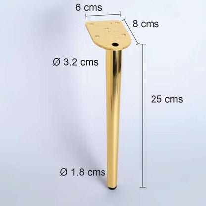 Pata metálica MS-285 , 25 Alt, 2,5 Diam may , 1,6 Diam men.-PATA METALICA-MQ MS-285 G-La Tapicería