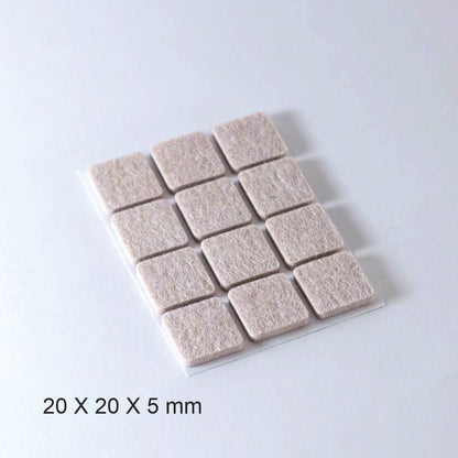 Tapilla Fieltro, 20 X 20 X 5 mm Beige. 12 X hoja, 20 unds.-WZ 20216-La Tapicería
