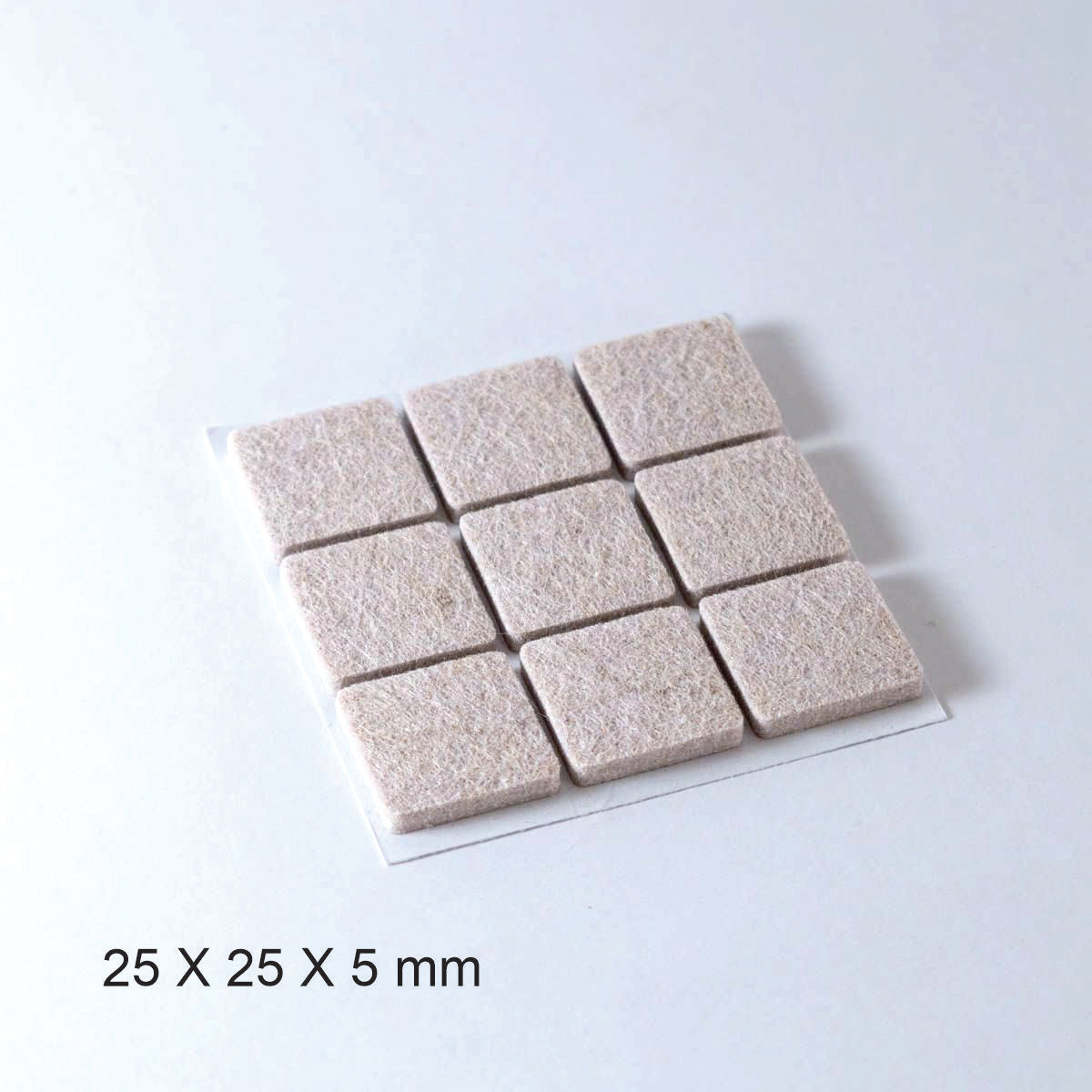 Tapilla Fieltro, 25 X 25 X 5 mm Beige. 9 X hoja, 20 unds.-WZ 20217-La Tapicería