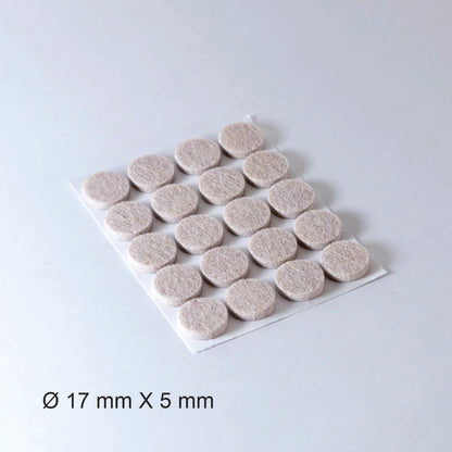 Tapilla Fieltro, Ø 17 X 5 mm Beige. 20 X hoja, 20 unds.-WZ 20210-La Tapicería