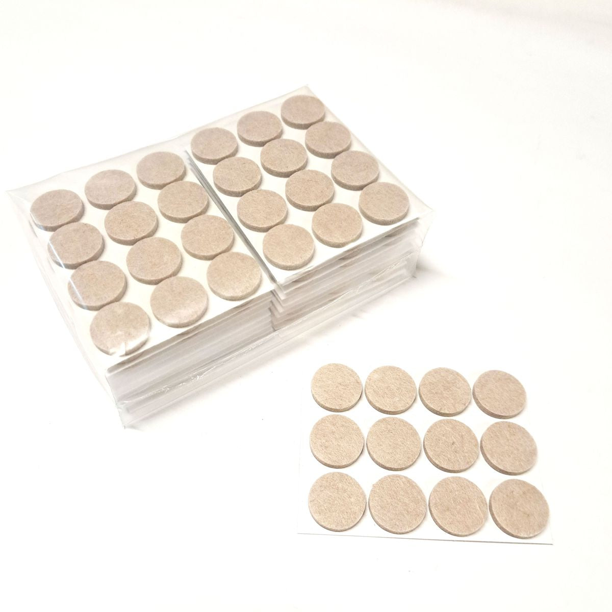 Tapilla Fieltro, Ø 22 X 5 mm Beige. 12 X hoja, 20 unds.-WZ 20211-La Tapicería