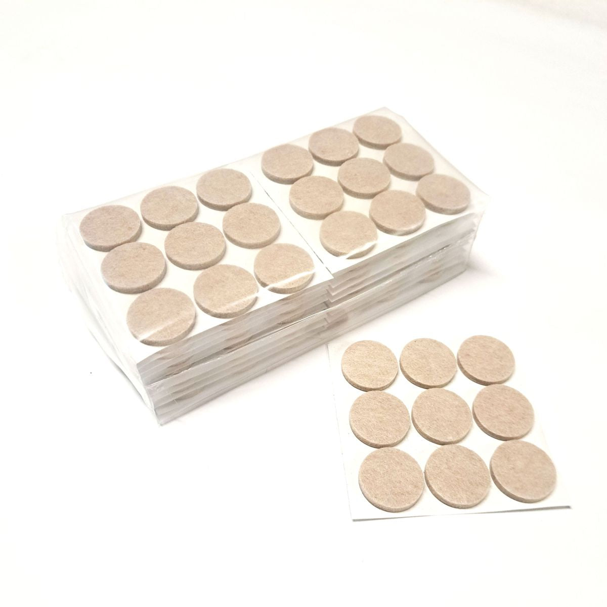 Tapilla Fieltro, Ø 25 X 5 mm Beige. 9 X hoja, 20 unds.-WZ 20212-La Tapicería