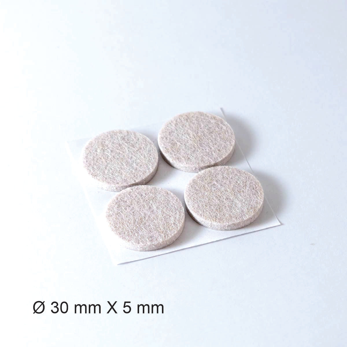 Tapilla Fieltro, Ø 30 X 5 mm Beige. 4 X hoja, 20 unds.-WZ 20213-La Tapicería